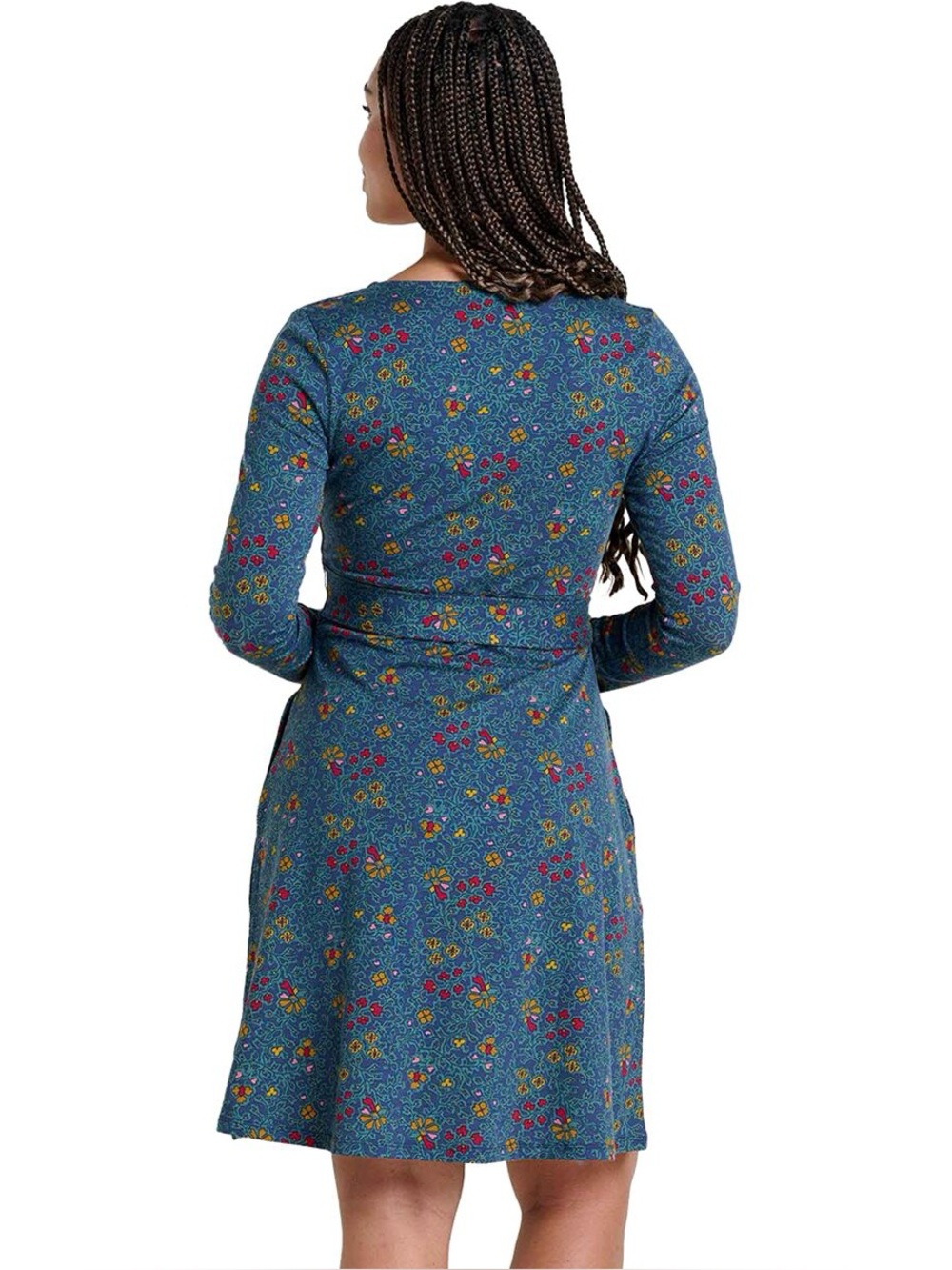 NWT [Toad&Co] Cue Wrap V-Neck Long-Sleeve Stretch Tie Dress w/ Pockets Women’s M - Picture 6 of 16
